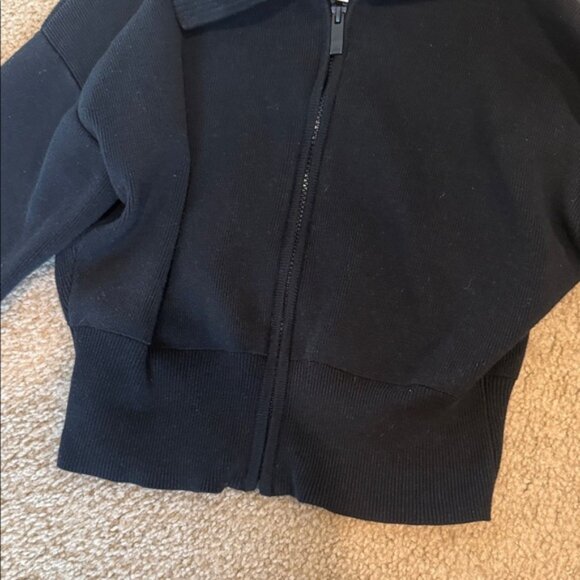 Alo Scholar Knit Cropped Full Zip Jacket - Picture 4 of 6